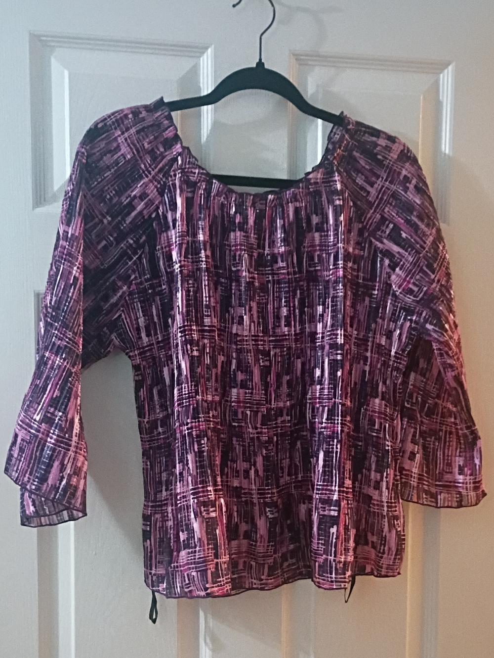 Jaipur Purple and Pink Patterned Peasant Blouse